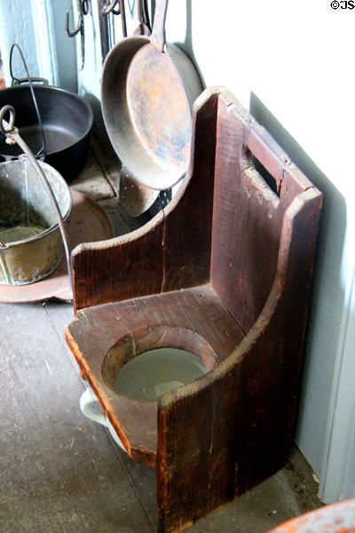 Child's commode in Conklin House at Old Bethpage Village. Old Bethpage, NY.