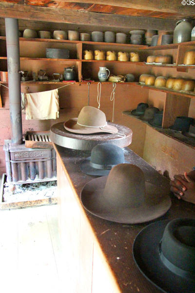 Ritch Hat Shop interior at Old Bethpage Village. Old Bethpage, NY.