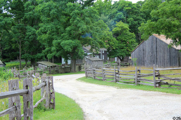 Road to Powell House & Farm at Old Bethpage Village. Old Bethpage, NY.