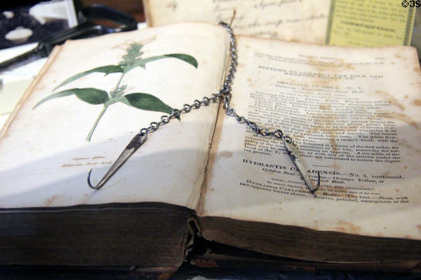 Illustrated atlas & textbook of medicinal herbs at Annie Cooper Boyd House museum. Sag Harbor, NY.
