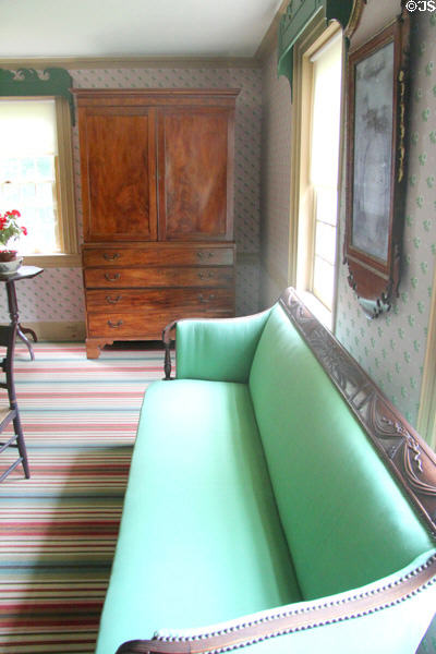 Parlor seating & cabinet at Custom House Museum. Sag Harbor, NY.