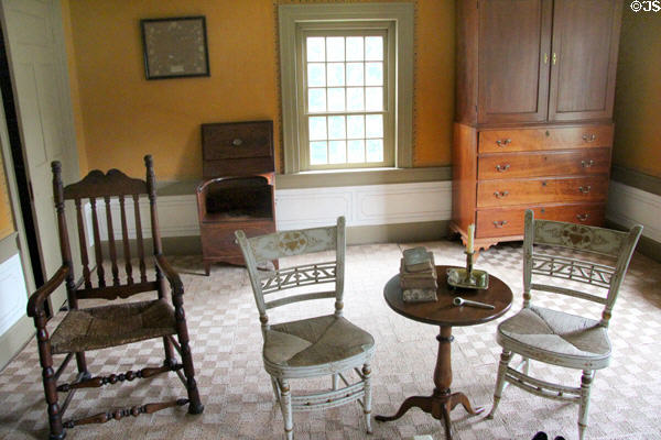 Vintage chairs & commode at Custom House Museum. Sag Harbor, NY.