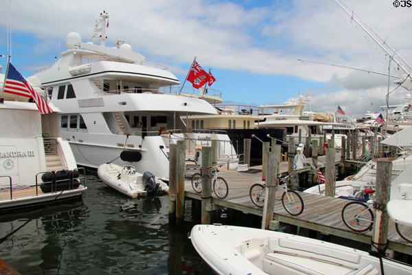Boats moored in Sag Harbor. Sag Harbor, NY.