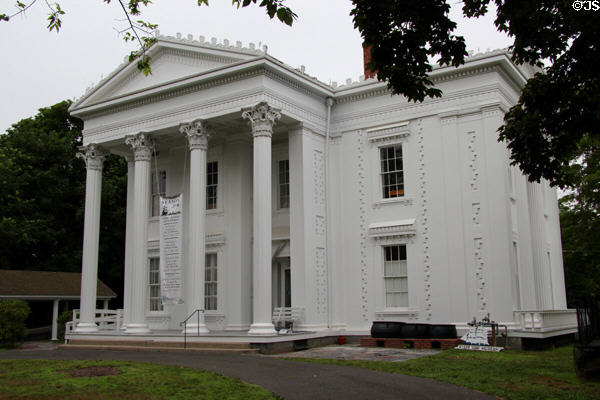 Sag Harbor Whaling Museum (1845) (200 Main St.) built for Benjamin Huntting II. Sag Harbor, NY. Style: Greek Revival. Architect: Minard Lafever.
