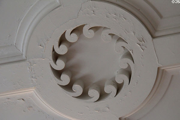 Decorative ceiling plaster work at Sag Harbor Whaling Museum. Sag Harbor, NY.