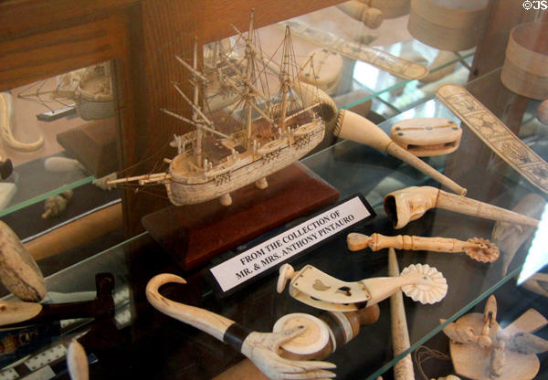 Scrimshaw artwork at Sag Harbor Whaling Museum. Sag Harbor, NY.