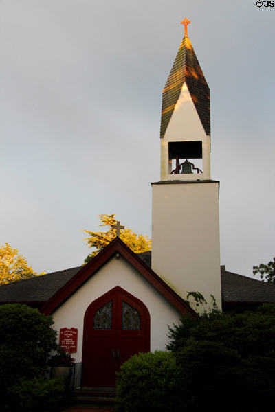 St Ann's Episcopal Church in evening sunshine. Bridgehampton, NY.