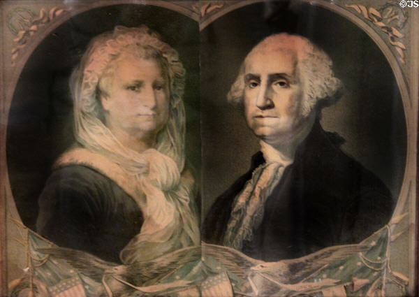 George & Martha Washington (1880) chromolithographs on paper published by H. Hallett & Co. at Home Sweet Home Museum. East Hampton, NY.