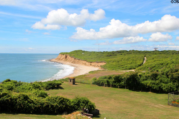 View of grounds & ocean at Montauk Lighthouse. Montauk, NY.