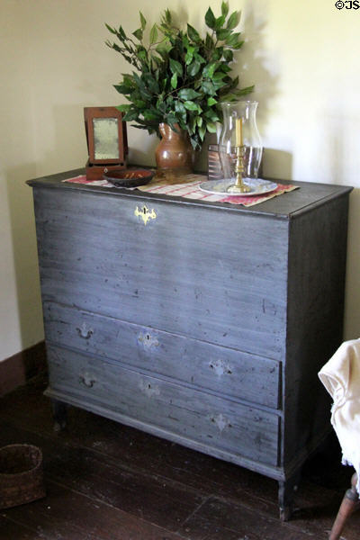 Antique blanket box with drawers at Thomas Halsey Homestead. South Hampton, NY.