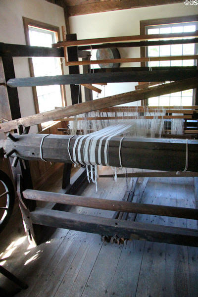 Antique weaving barn loom at Thomas Halsey Homestead. South Hampton, NY.
