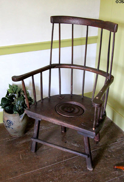 Commode chair at Thomas Halsey Homestead. South Hampton, NY.