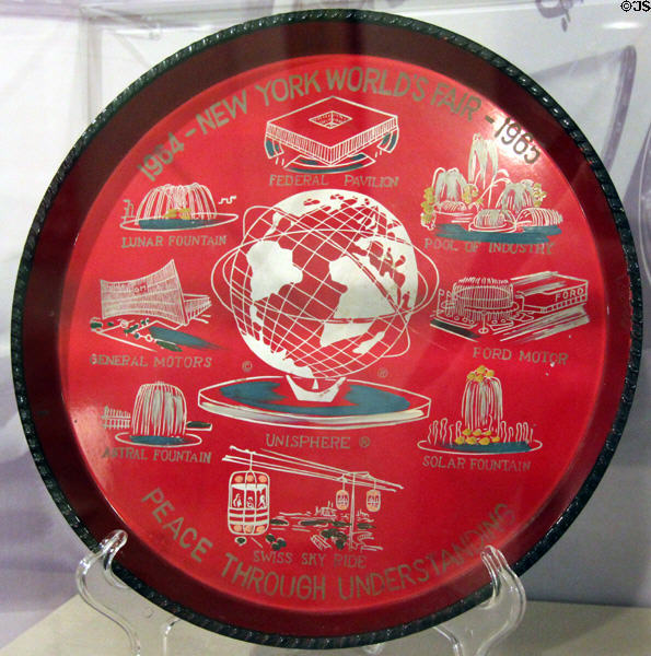 Tray with scenes of New York World's Fair (1964-5) at Long Island Museum. Stony Brook, NY.