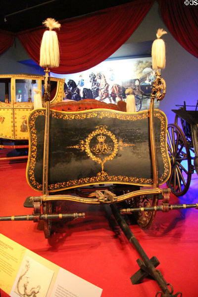 Bavarian sleigh (c1870) used by Prince Adalbert at carriage collection of Long Island Museum. Stony Brook, NY.