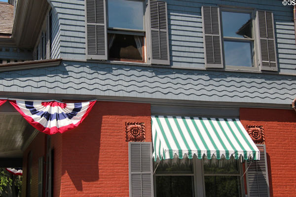 Facade details at Sagamore Hill National Historic Site. Cove Neck, NY.