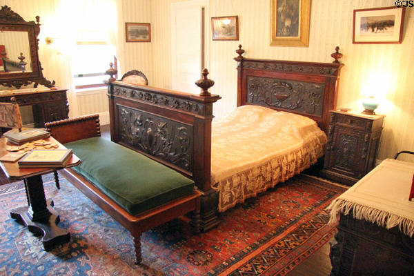 South bedroom where Edith Roosevelt slept after TR's death at Roosevelt's House Sagamore Hill NHS. Cove Neck, NY.