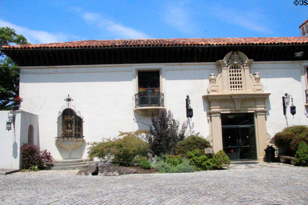 Spanish Baroque style courtyard facade at Vanderbilt Mansion. Centerport, NY.