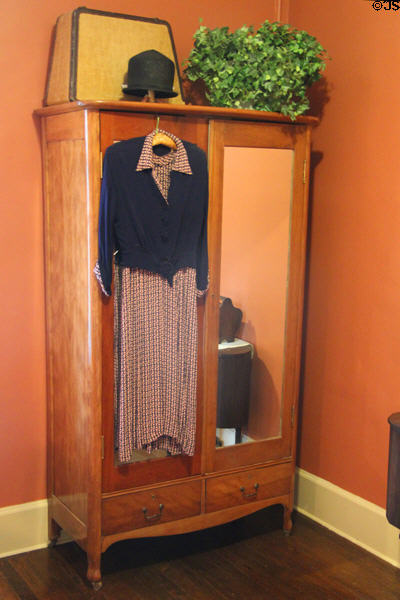Clothes cabinet with mirrors in sewing room at Vanderbilt Mansion. Centerport, NY.