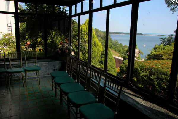 Northport porch at Vanderbilt Mansion. Centerport, NY.
