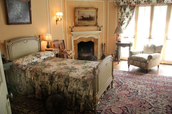 Peach guest room at Vanderbilt Mansion. Centerport, NY.
