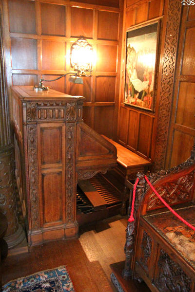 Aeolian organ (1926) from Belgium in organ room at Vanderbilt Mansion. Centerport, NY.