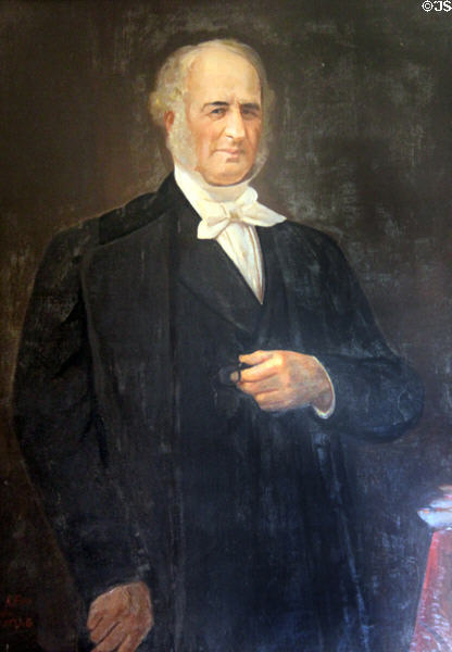 Portrait of Commodore Cornelius Vanderbilt (1794-1877) railroad & shipping magnate at Vanderbilt Mansion. Centerport, NY.