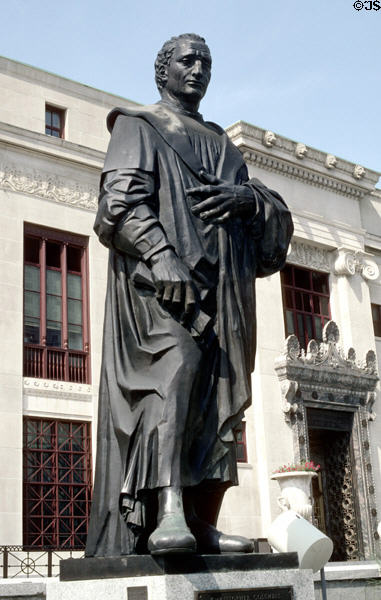 Statue of Christopher Columbus in front of City Hall. Columbus, OH.