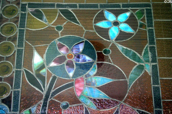 Leaded glass windows in Harding home. Marion, OH.
