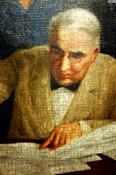 W.G. Harding portrait detail at Harding home museum. Marion, OH.