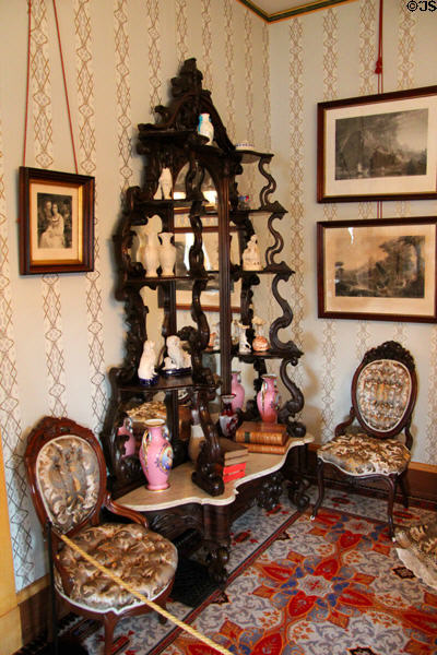 Curio shelf in parlor at Taft House NHS. Cincinnati, OH.