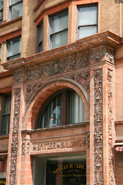 Terra cotta portico of Spitzer Building. Toledo, OH.