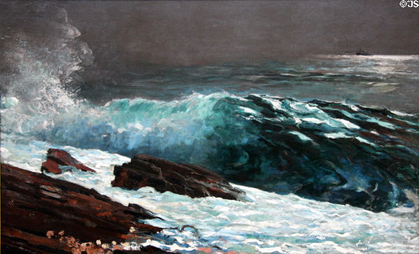 Sunlight on the Coast landscape painting (1880) by Winslow Homer at Toledo Museum of Art. Toledo, OH.