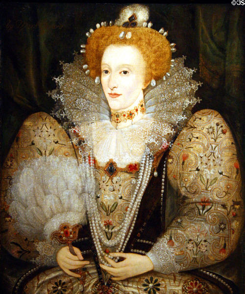 Portrait of Queen Elizabeth I (c1588) at Toledo Museum of Art. Toledo, OH.