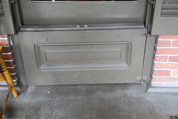 Coffin door under window on front porch of Hayes Presidential Home. Fremont, OH.