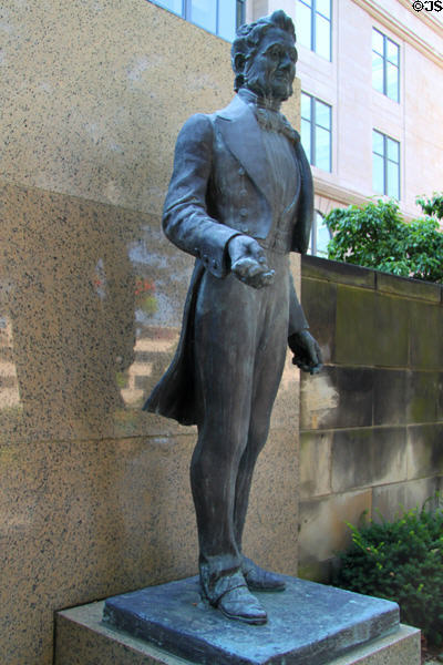 Statue of Charles Goodyear who in 1939 discovered vulcanization of rubber. Akron, OH.