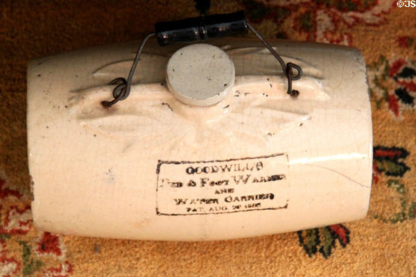 Goodwill ceramic bed & foot warmer & water carrier (1880's) at Col. Simon Perkins Stone Mansion. Akron, OH.