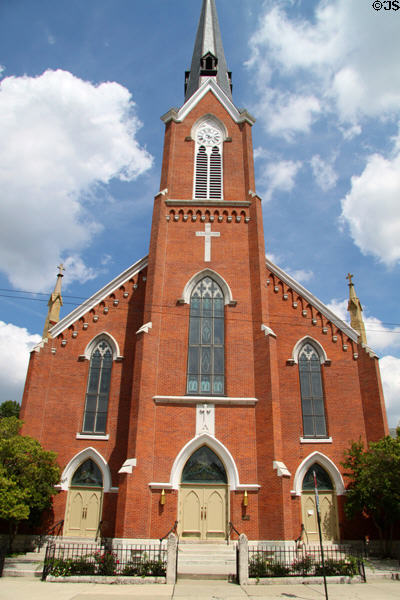 St Mary's Church (1868; spire 1893) (684 South Third St.). Columbus, OH. Style: Gothic Revival.