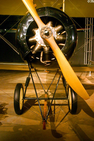 Nose view of Avro 504K biplane replica at National Museum of USAF. Dayton, OH.