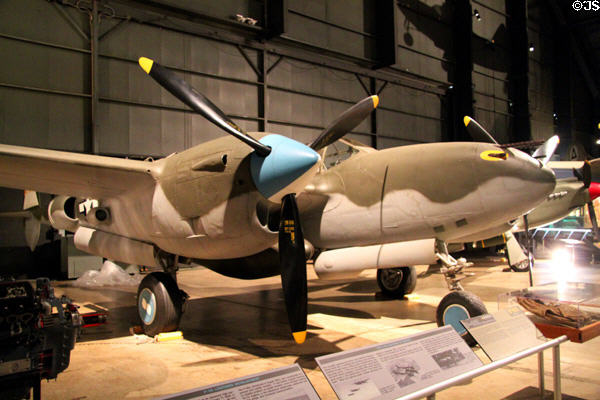 Lockheed P-38L Lightning (1940) fighter at National Museum of USAF. Dayton, OH.