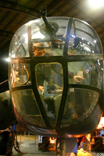 Nose of North American B-25B Mitchell (1940) bomber as used by Doolittle Raid at National Museum of USAF. Dayton, OH.