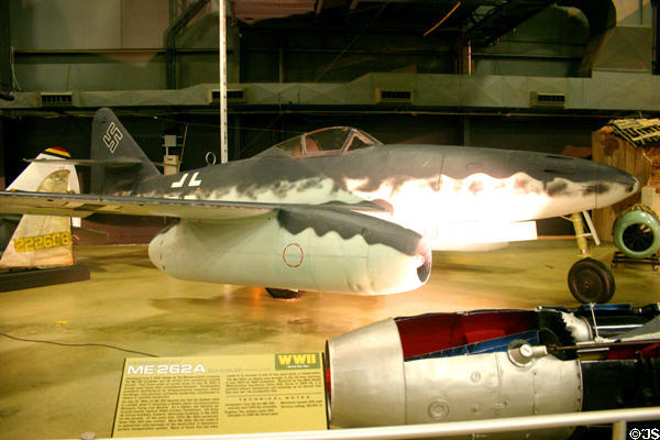 German Messerschmitt Me 262A Schwalbe (Swallow) (1942-44) jet fighter at National Museum of USAF. Dayton, OH.