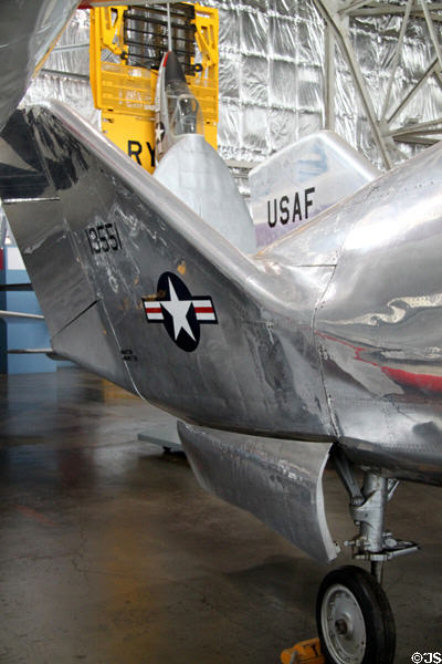 Tail wings of Martin X-24A (1970) lifting vehicle at National Museum of USAF. Dayton, OH.