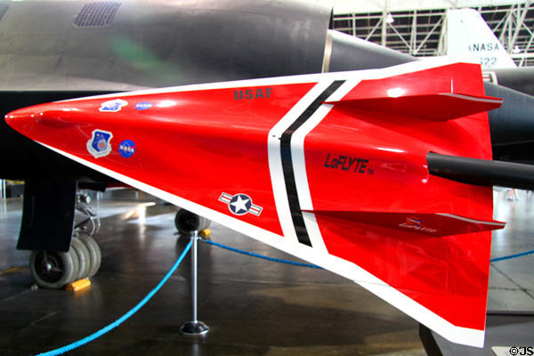 LoFLYTE Waverider Wind Tunnel Model (1996) for X-43A which set air-breathing aircraft Mach 7 speed record (2004) at National Museum of USAF. Dayton, OH.