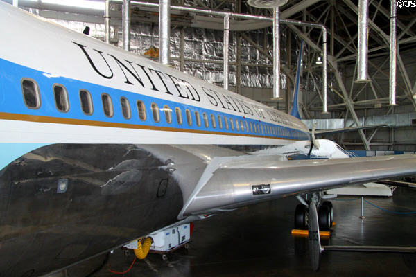 Air Force One (Boeing VC-137C SAM 26000) which carried President Kennedy's body back from Dallas to Washington, DC at National Museum of USAF. Dayton, OH.
