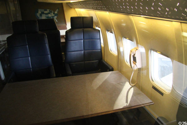 Office area in Boeing VC-137C SAM 26000 (1962) presidential Air Force One at National Museum of USAF. Dayton, OH.