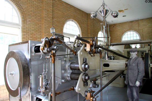 George H. Corliss Engine steam electrical generator (1902-48) used by National Cash Register Co. at Carillon Historical Park. Dayton, OH.