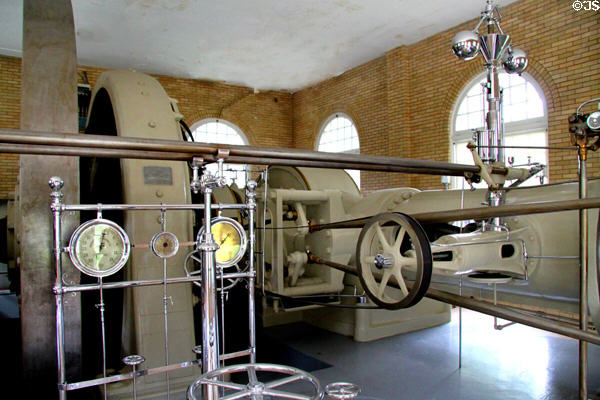 Corliss Engine steam generator (1902-48) generated electricity efficiently at Carillon Historical Park. Dayton, OH.