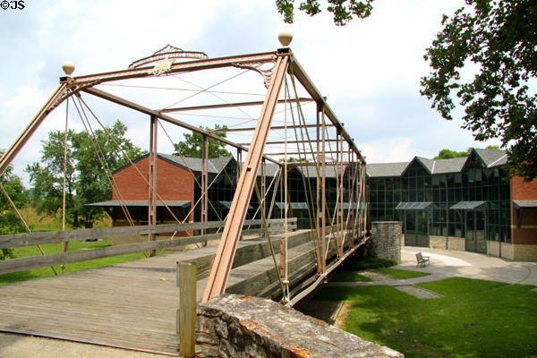 Wrought-iron bridge (1881) by David H. Morrison, founder of Columbia Bridge Works of Dayton at Carillon Historical Park. Dayton, OH.