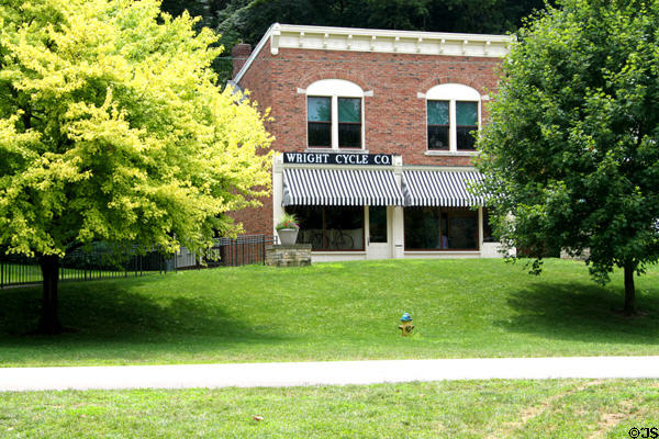 Replica of Wright Cycle Co. at Wright Brothers Aviation Center run by National Park Service at Carillon Historical Park. Dayton, OH.