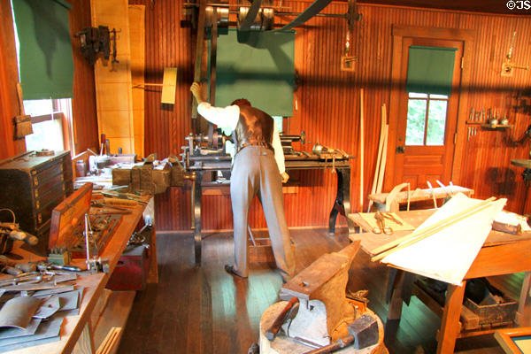 Recreated Wright Cycle shop lathe at Wright Brothers Aviation Center. Dayton, OH.
